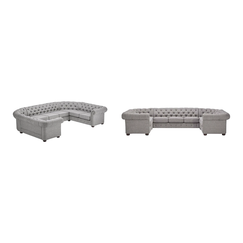 Gdansk 9-Seat U-Shaped Chesterfield Sectional Sofa