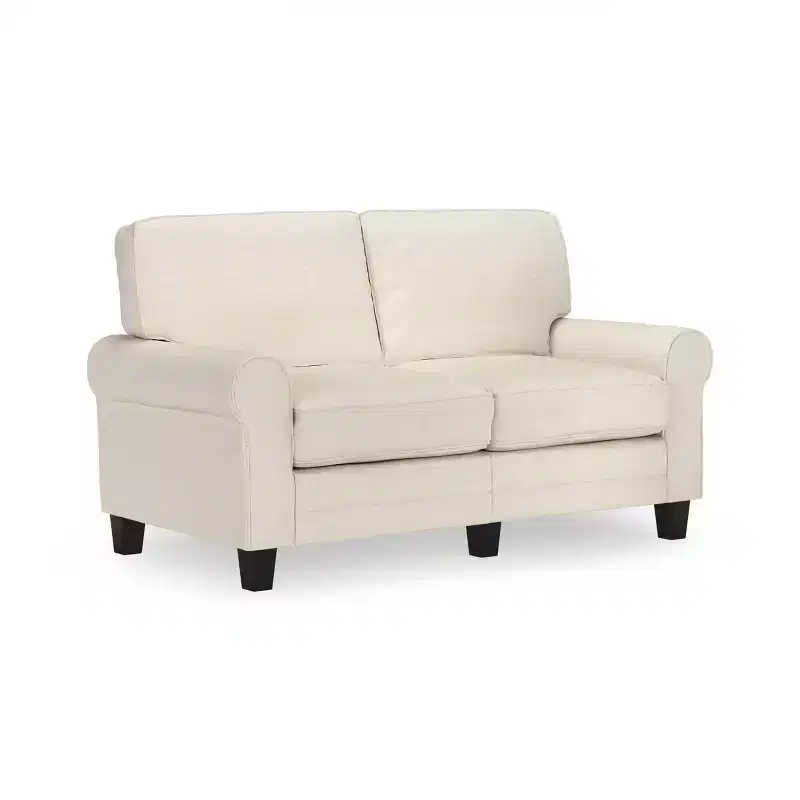 61 Inch Copenhagen Loveseat - Polyester Fabric, Tool-Free Assembly