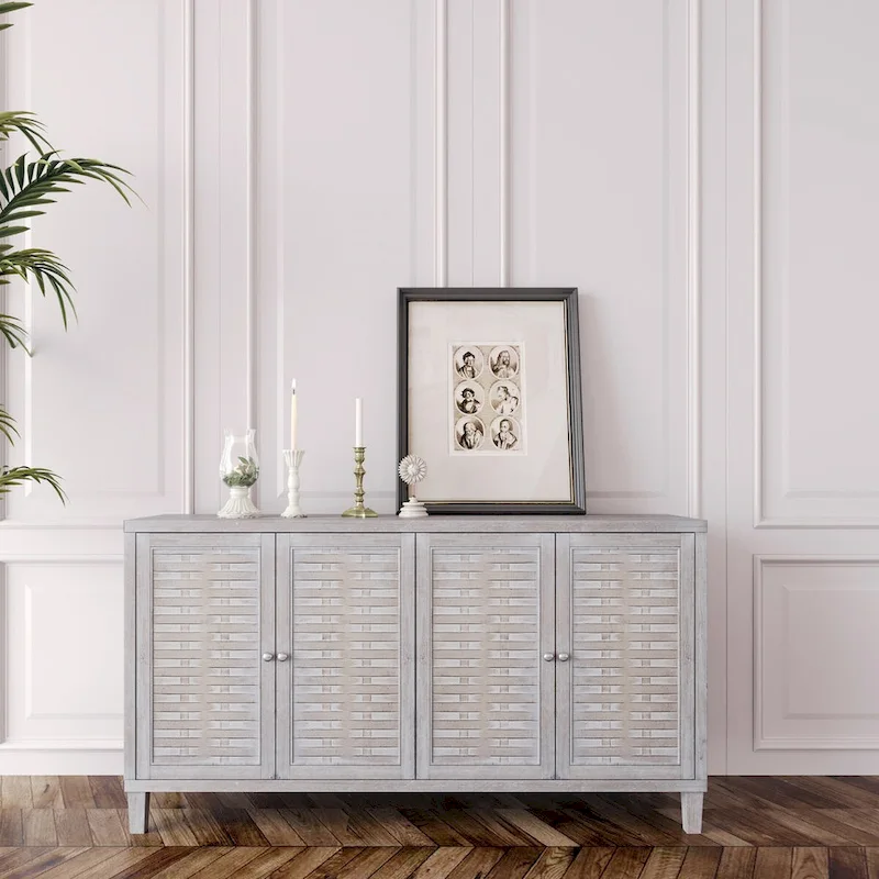 Accent Cabinet 4 Door Wooden Cabinet Sideboard Buffet