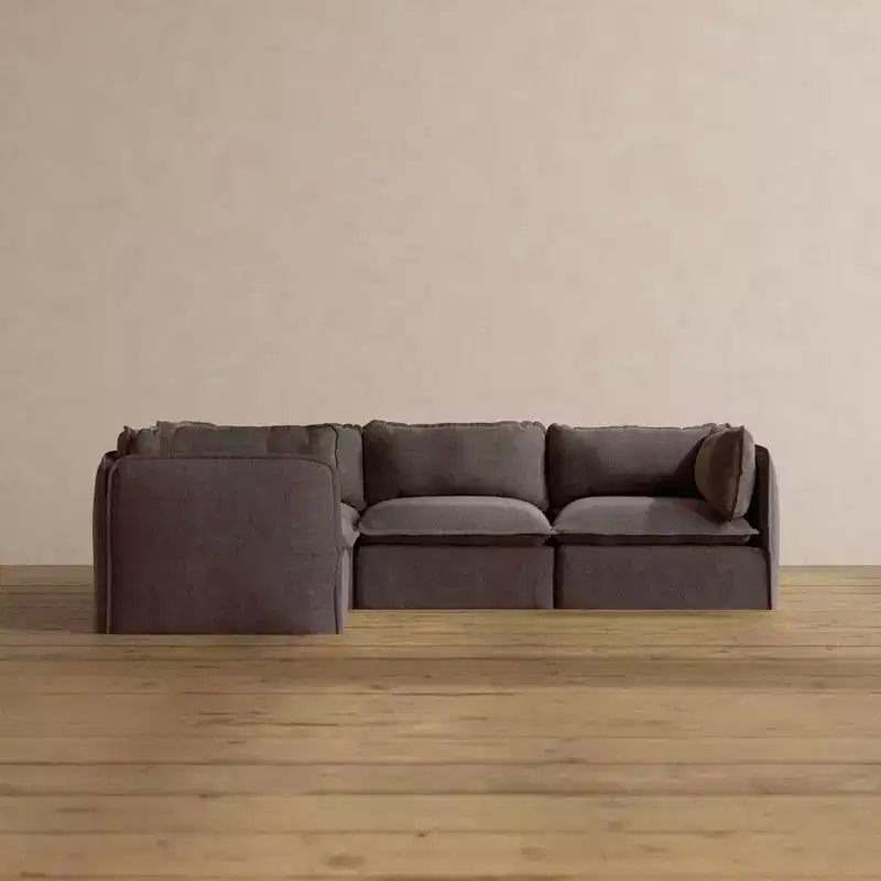 Anabei Modular Washable 4-Seater Corner Sofa Sectional | Memorix+ Seat & Contour Pillow