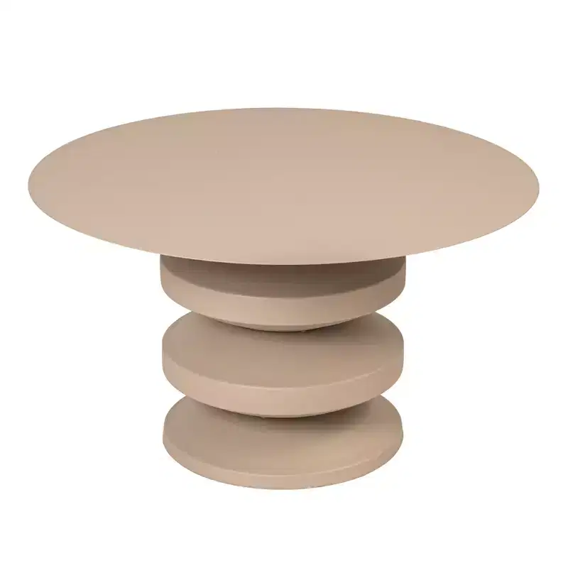 Metal Accordion Coffee Table, Beige
