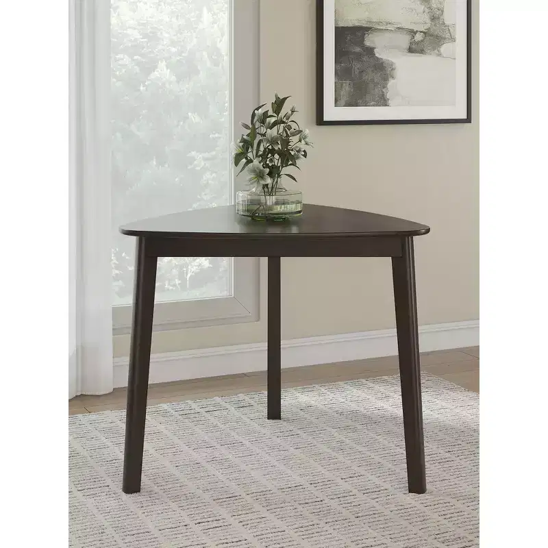 Triangle Dining Table, Merlot, Seats 3, Mid-Century Modern Small Space Dining