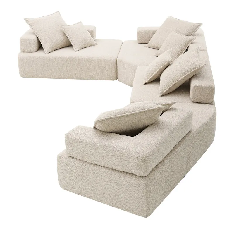 DIY Customization Boucle Upholstered Modular Sectional Sofa