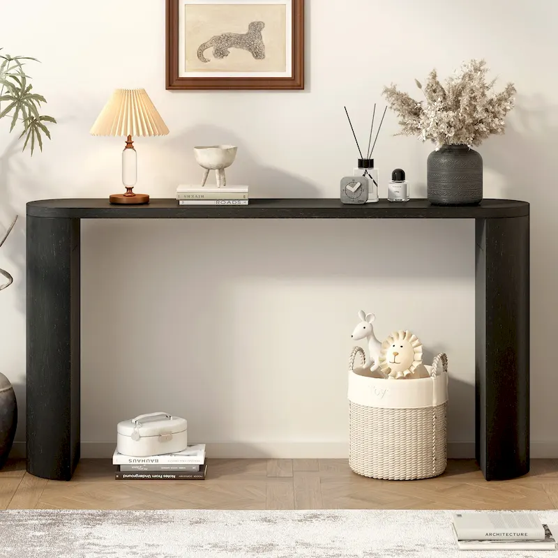 Simple Modern Style Multi-functional Use Porch Table with Semi-cylindrical Leg Design