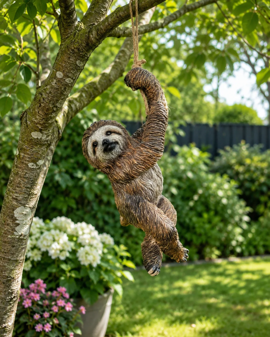 Swinging Resin Sloth Garden Ornament