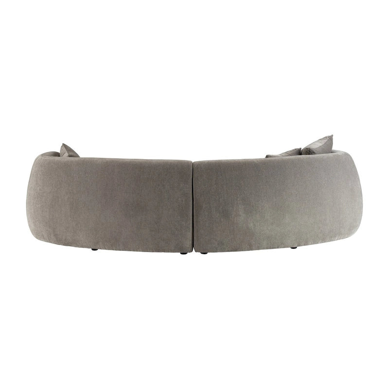 Neutral Modern 4 Seat Rectangle Curved Sofa - 117 x 49 x 31