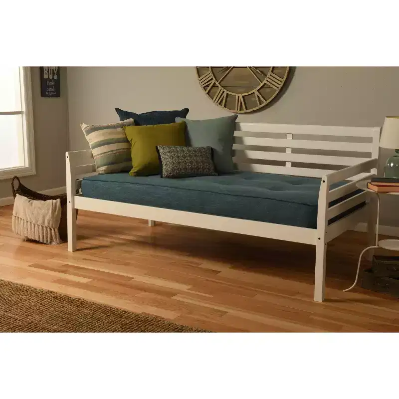 Twin Daybed White Aqua Solid Hardwood Converts to Two Twin Beds