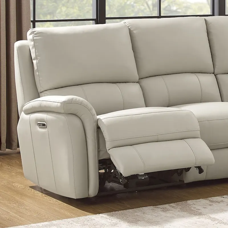 Hydeline Erindale Zero Gravity Power Recline and Headrest Top Grain Leather Sofa