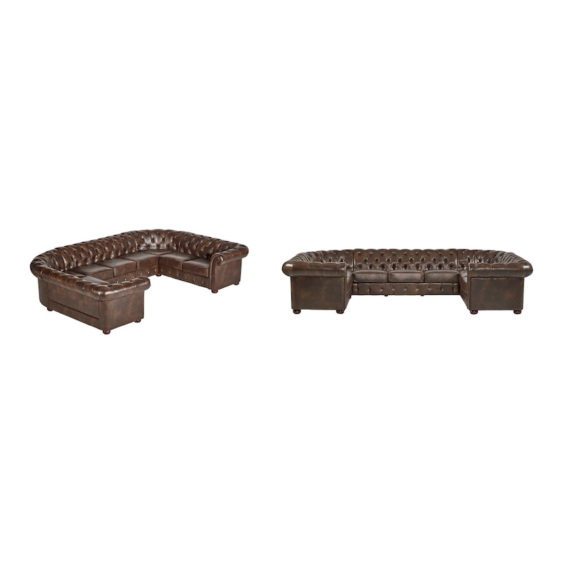 Gdansk 9-Seat U-Shaped Chesterfield Sectional Sofa