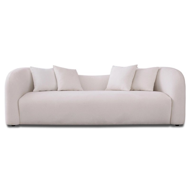 Hanar Mid Century Modern Luxury Tight Curved Back Boucle Sofa