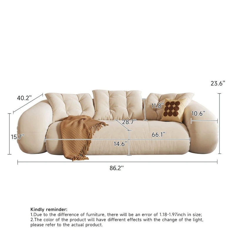 JASIWAY Modern Convertible Sleeper Sofa Chair Bed, White