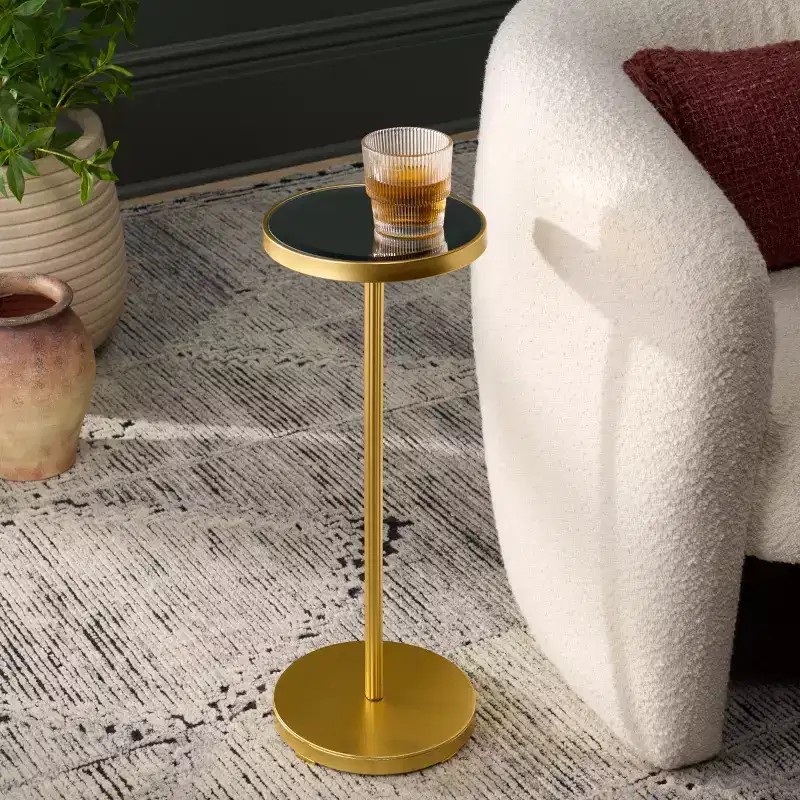 Round Side Table - Gold/Mirror