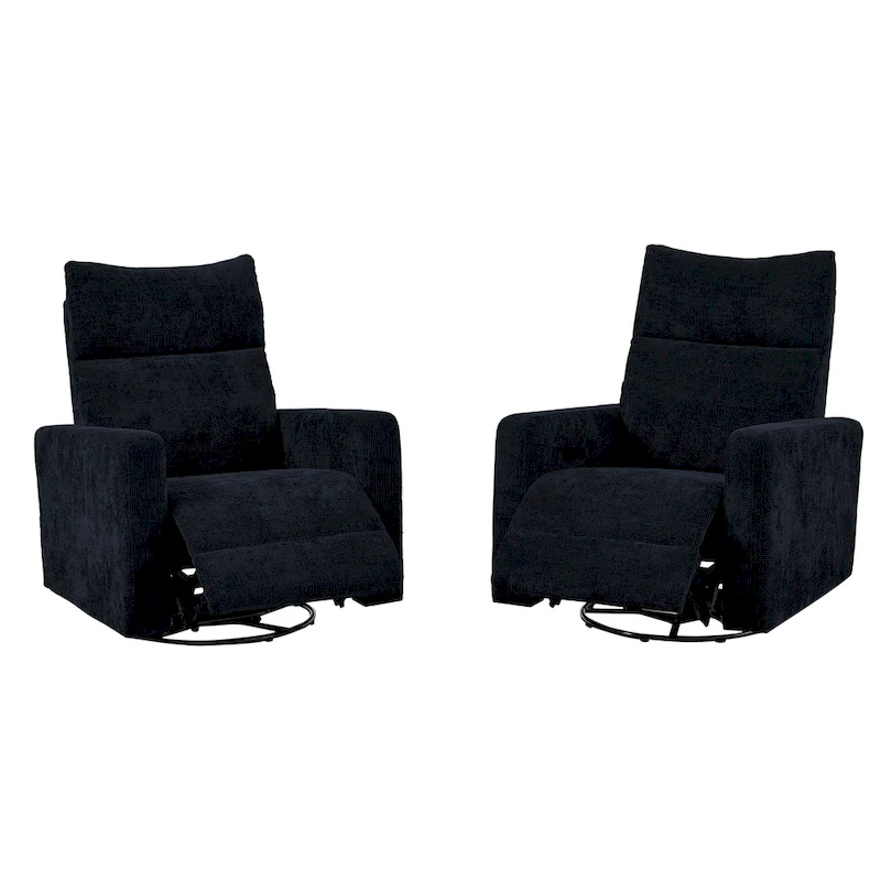 Olmas 33.5W Power Swivel Glider Recliner with USB Charger Set Of 2