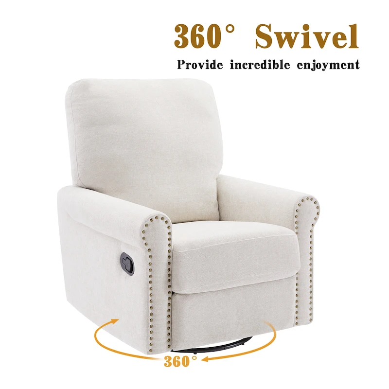 Heido 360 Degree Swivel Glider Manual Recliner Leisure Chair Set of 2