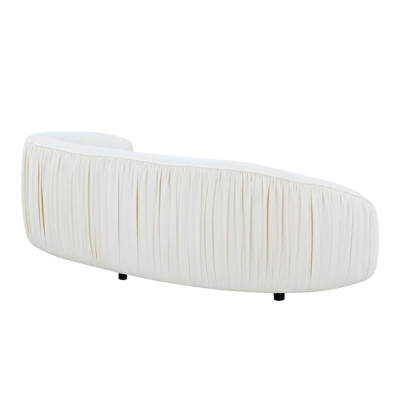 Modern Curved Shaped Sofa Upholstered 4-Seat Fabric Sofa Couch