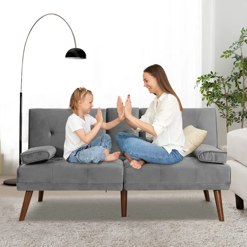 Futzca 60 Small Loveseat, 3 in 1 Cute Convertible Sofa Bed