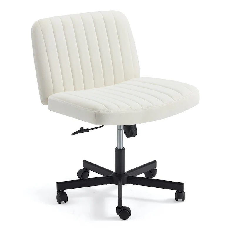 EROMMY Cross Legged Office ChairArmless Criss Cross Chair with WheelsHeight Adjustable for Office, Bedroom, Living Room - N/A