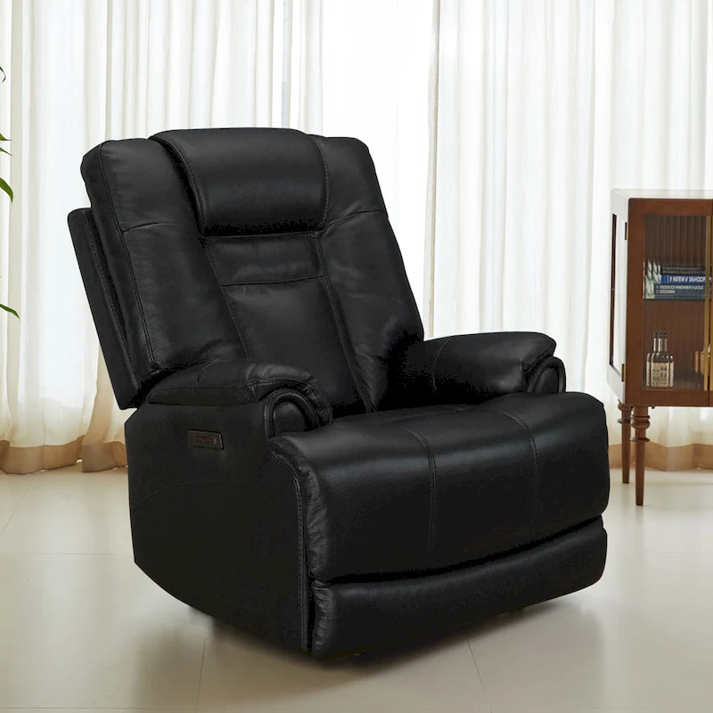 Genuine Top Grain Adjustable Headrest Extendable Footrest Zero Gravity Reclin Power Recliner