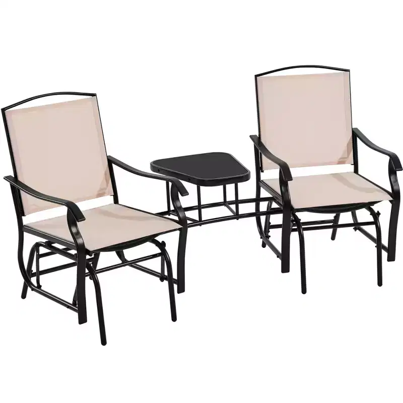Yaheetech Outdoor Patio Glider Patio Loveseat