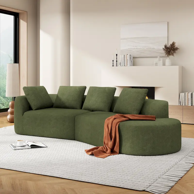 Christopher Knight Home - Olivia Curved Foam Sofa Set - 116L