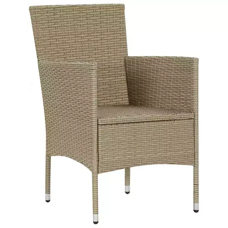 vidaXL Rattan Chair Set of 2 Poly Rattan and Steel