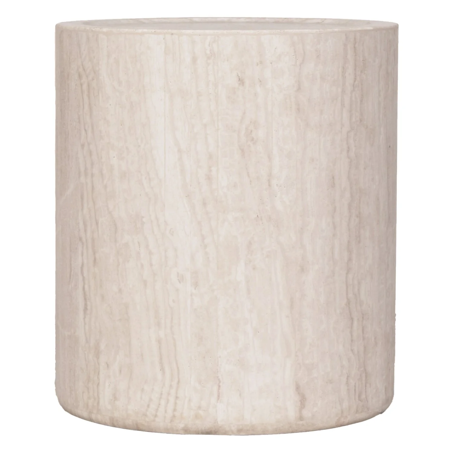 Understated Solid Travertine Side Table with Natural Variation Surface for Living & Bedrooms