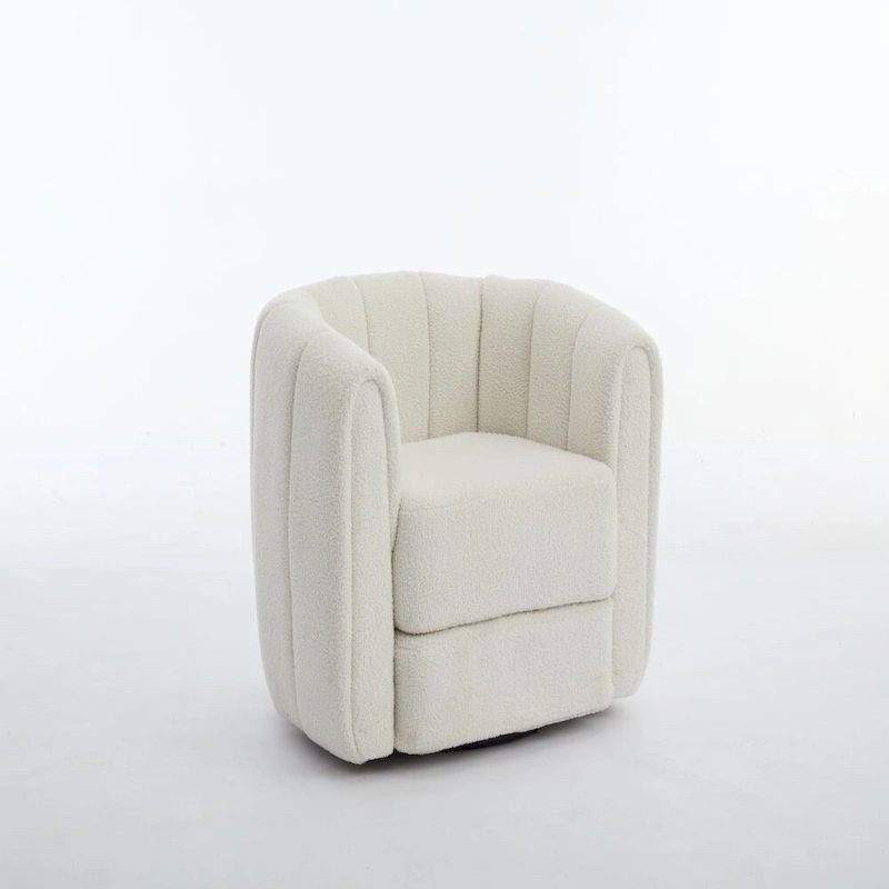 Swivel Accent Barrel Chair, Modern Round Armchairs with Upholstered, Comfy Swivel Accent Chair