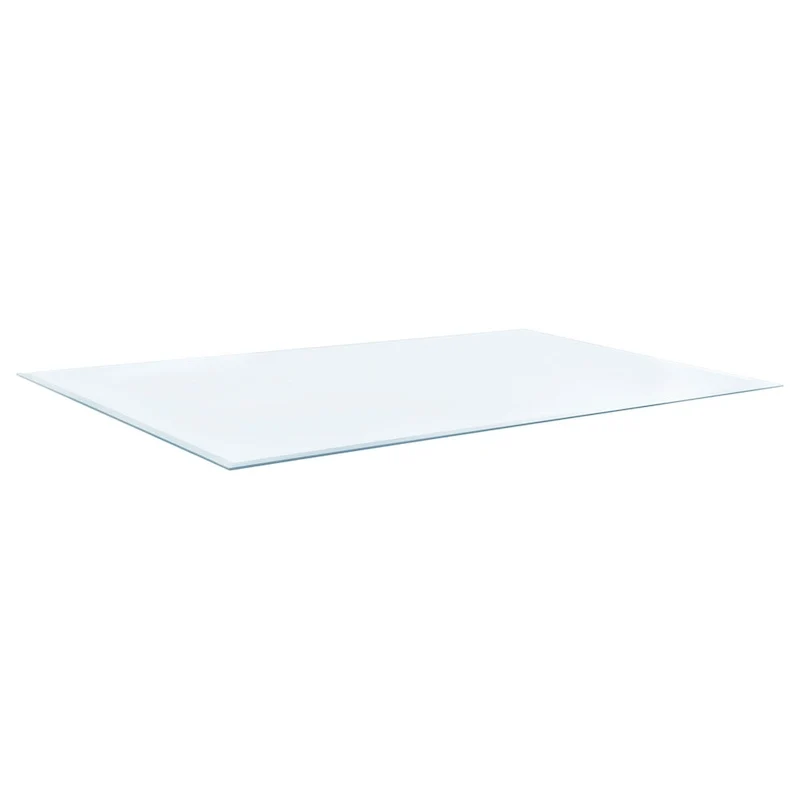 Rectangular Casual Clear Tempered Glass Top