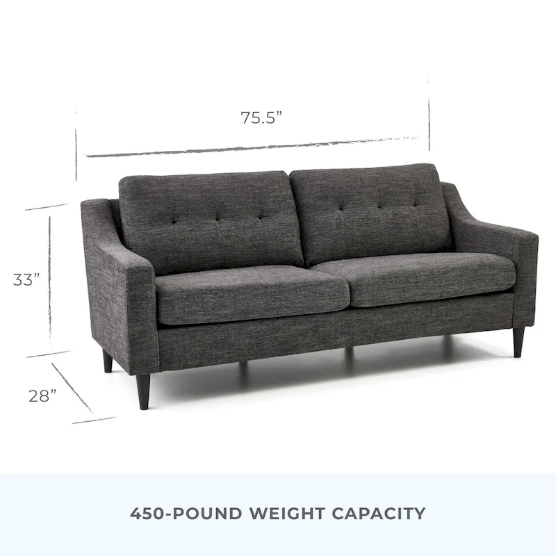 Brookside Ellen 75 Upholstered Scooped Arm Sofa