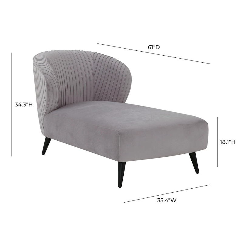 Maliah Pleated Velvet Upholstered Chaise