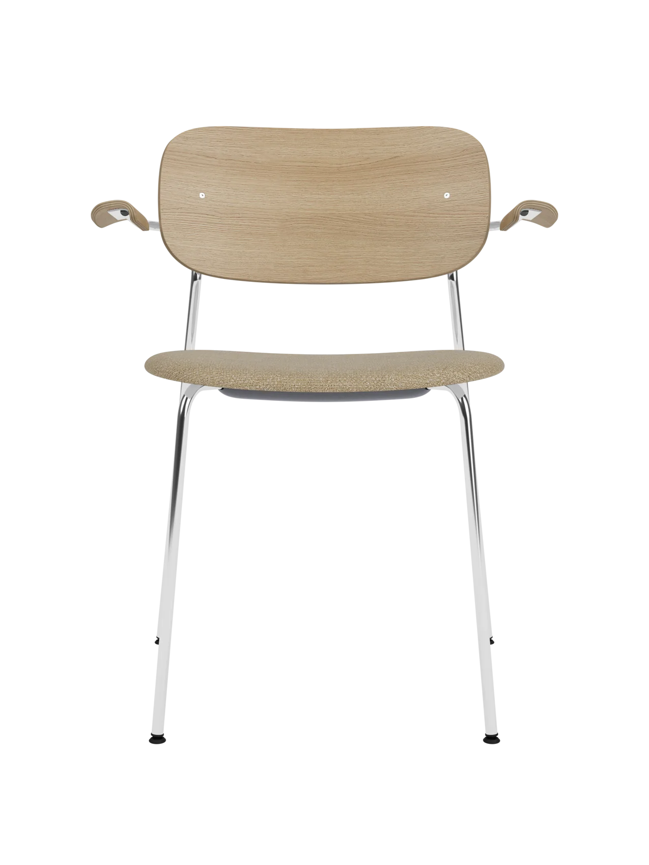 Dining Chair with Armrests, Upholstered Seat ¨C Chrome Base, Stackable