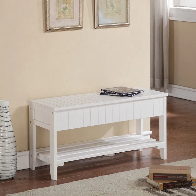 Solid Wood Shoe Bench with Storage