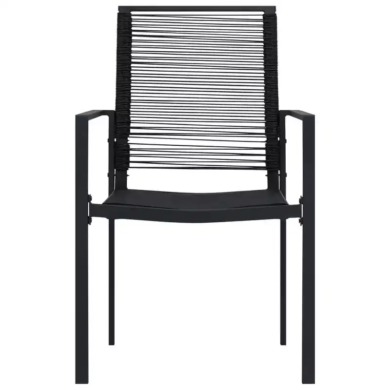vidaXL Garden Chair Set of 2 PVC hollow rattan, powder-coated steel