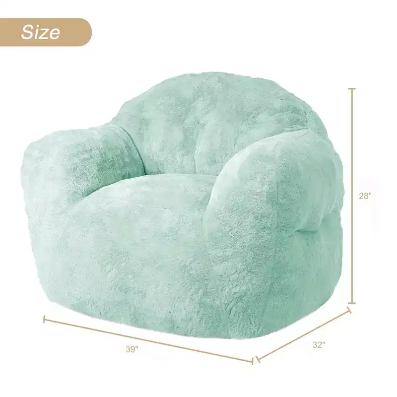 GustoWave Extra Large Bean Bag Chair for Bedroom & Living Room, Light Green