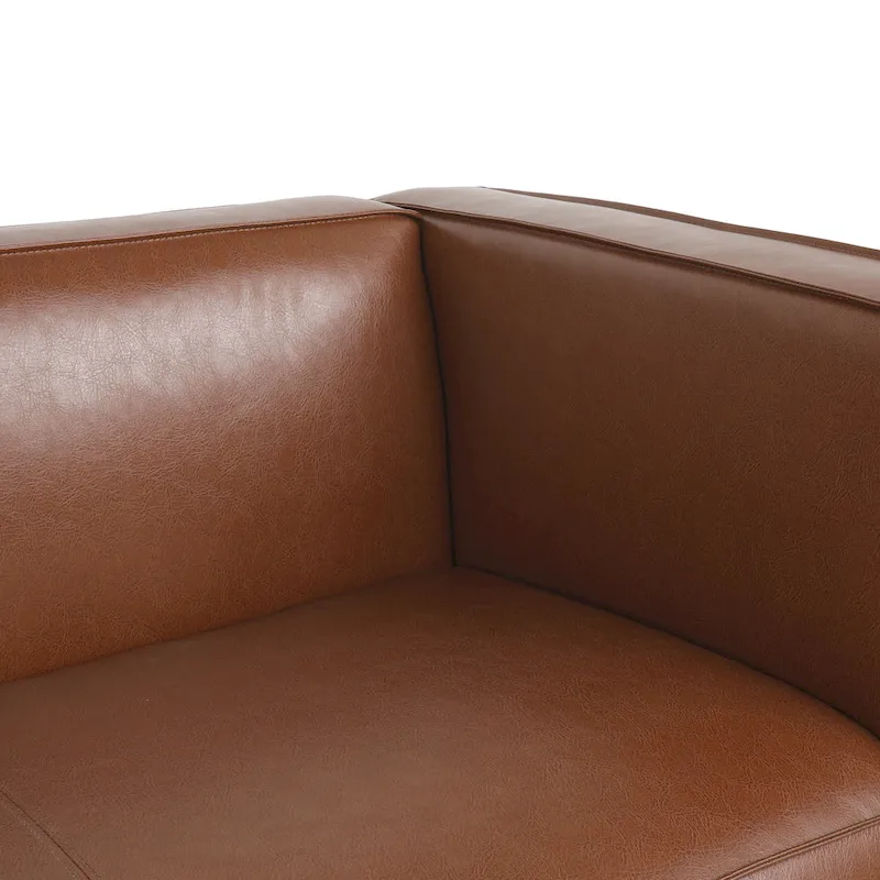 Goyette Faux Leather 3 Seater Sofa by Christopher Knight Home
