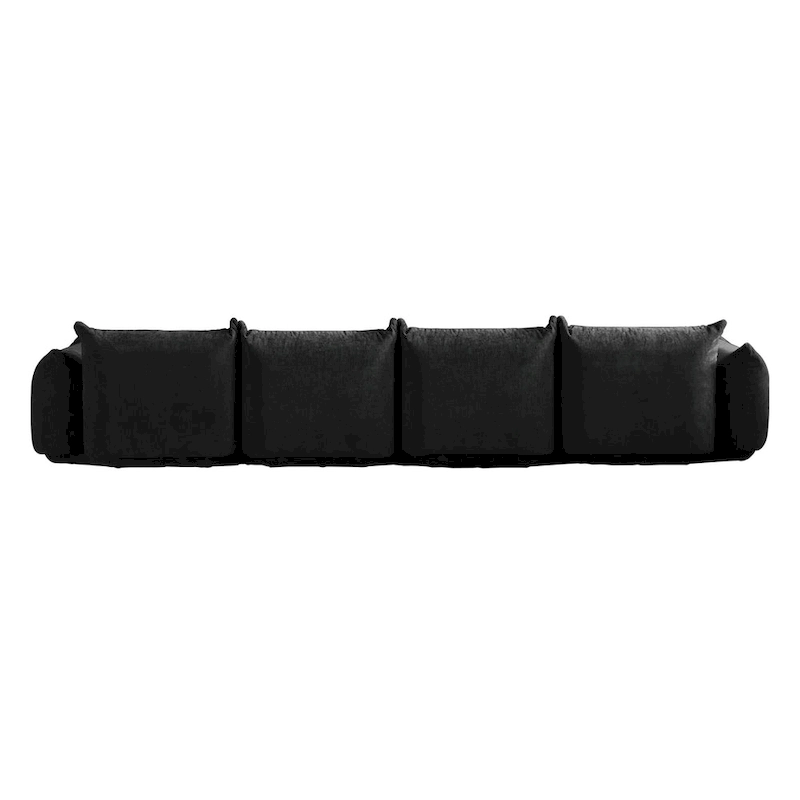Chenille Fabric Sectional Sofa U-shaped 4-seats Sofa with 2 Ottomans