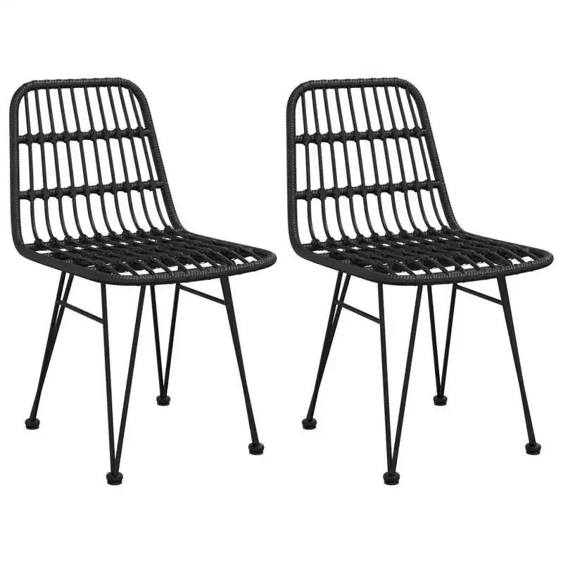 vidaXL Set of Outdoor Dining Chairs with Rattan Style