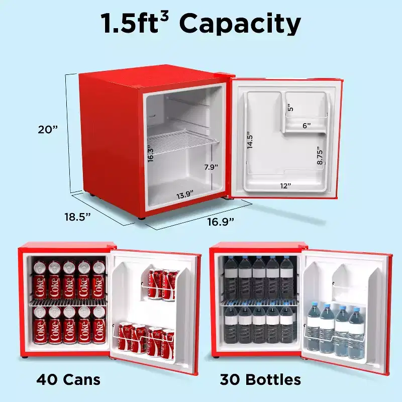 Husky 1.5 Cu.Ft Premium Freestanding Beverage Cooler & Mini Fridge