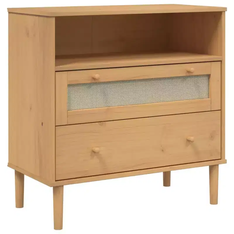 Rattan Look Dresser, Brown, 31.5