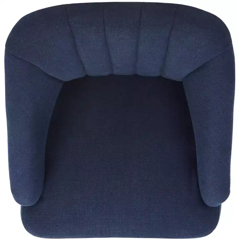 Polyester & Wood Accent Chair — White