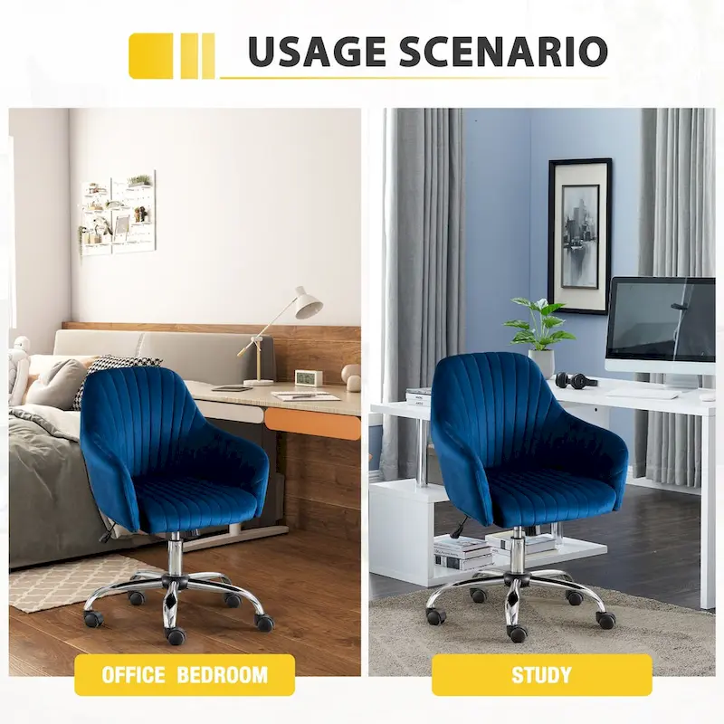 Home Office Leisure Chair with Adjustable Height and Casters
