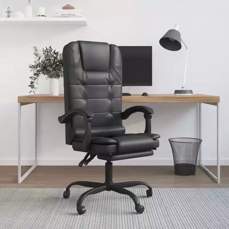 Massage Office Chair Black Faux leather, metal, plywood, foam