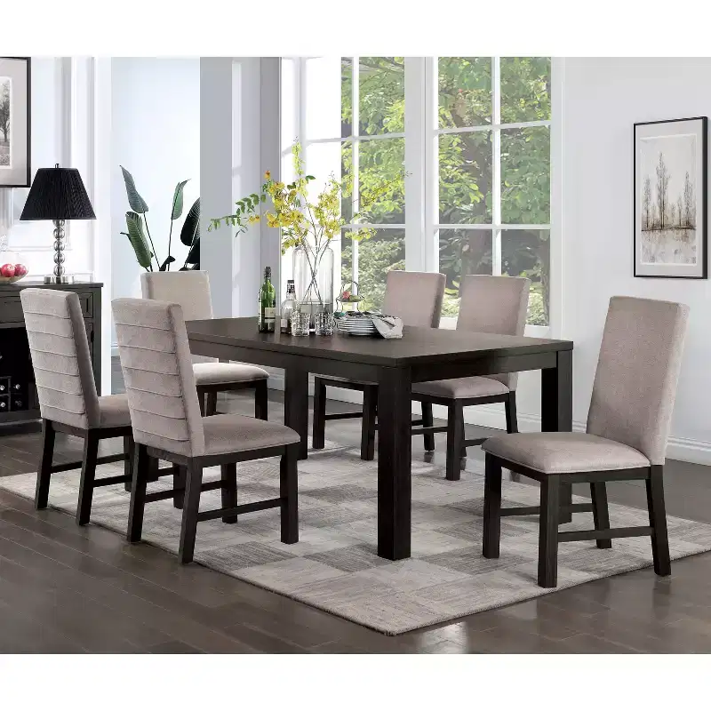 HOMES: Inside + Out 5pc Brightpeak Transitional Dining Table Set Antique Black/Gray