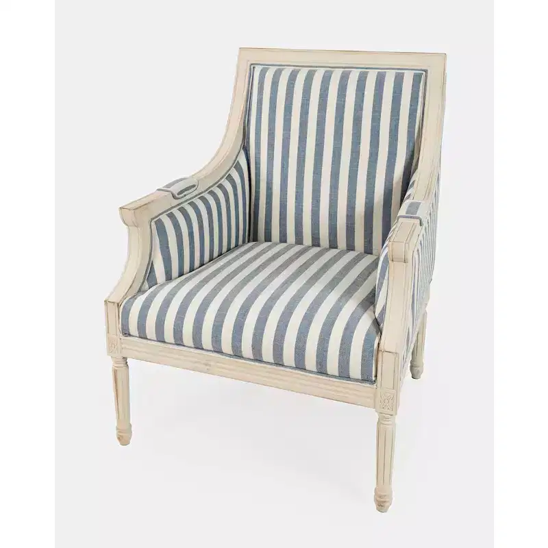 McKenna French Detailing Solid Wood Upholstered Accent Chair