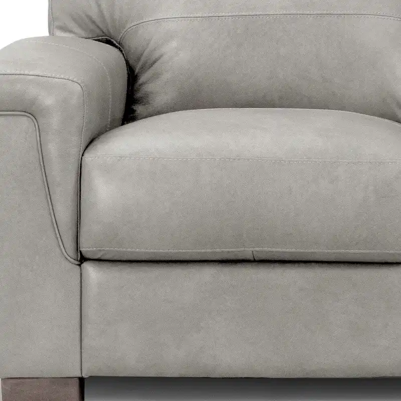 HomeRoots 91 Gray Leather Sofa With Black Legs - 91