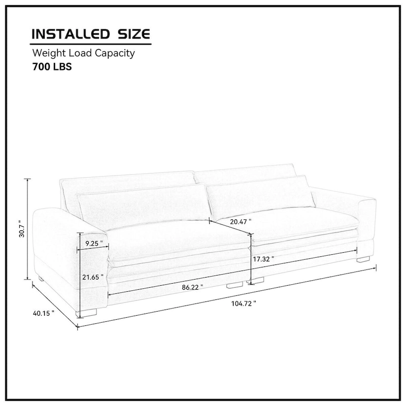 104.72 Mid-Century Sofa Couch