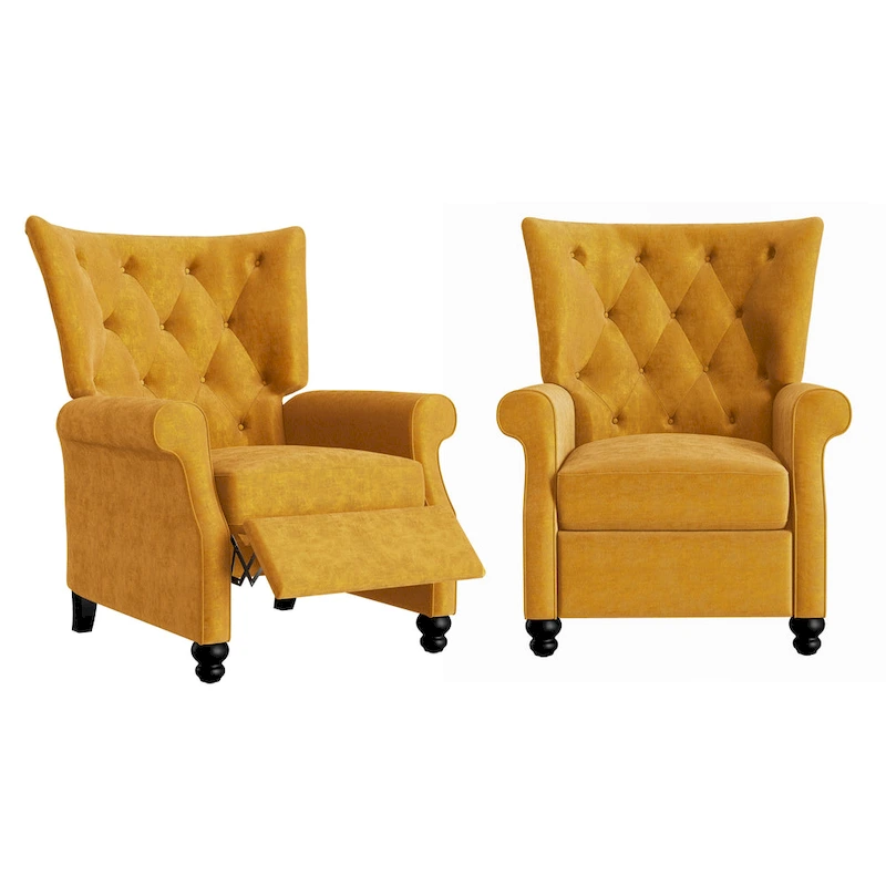 Copper Grove Plush Pushback Recliner Chairs (Set of 2)