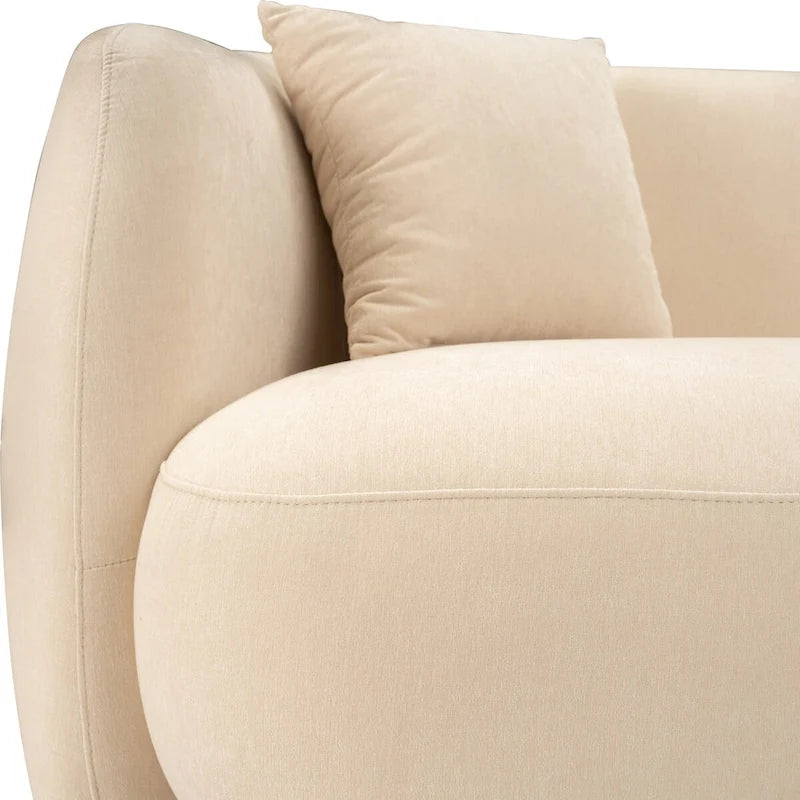 Neutral Modern 4 Seat Rectangle Curved Sofa - 117 x 49 x 31