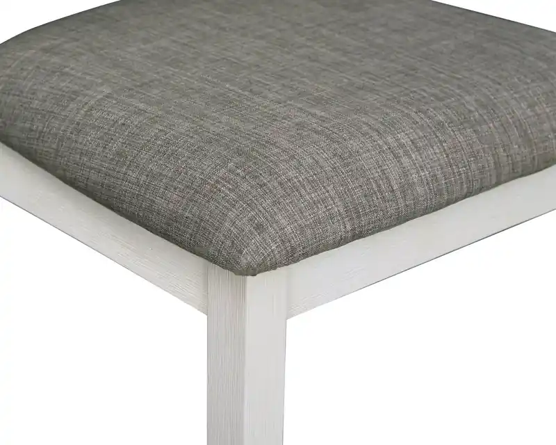 Dining Chair with Linen-Look Fabric, Wood, Ladder-Back