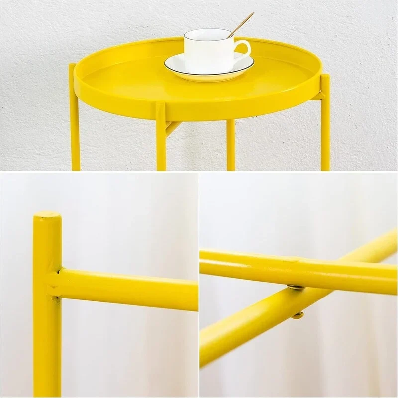 Table 2-Tier Metal Sofa Side Table - 15D x 15W x 20H
